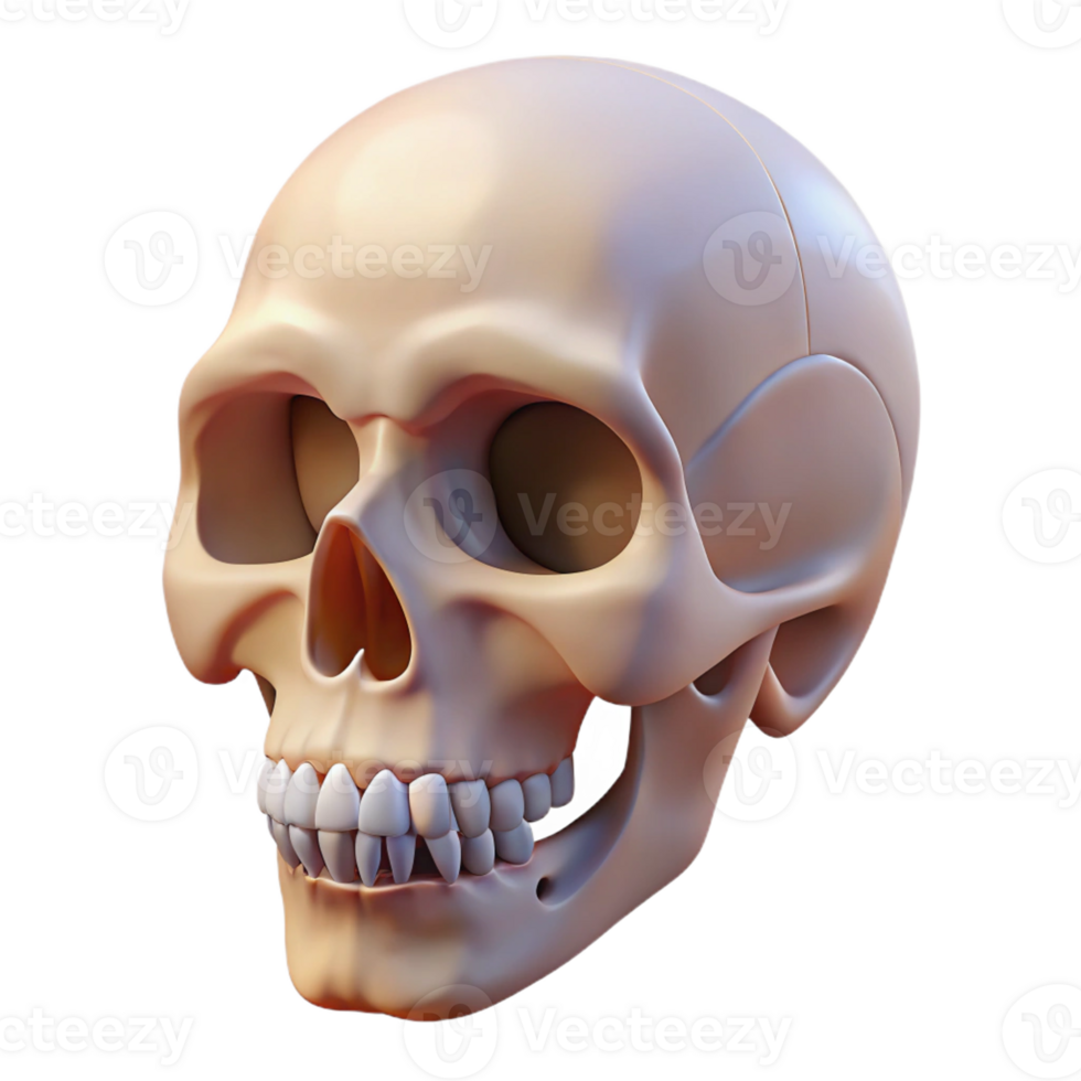 wonderful rustic Human skull, bone structure, empty sockets, authentic png