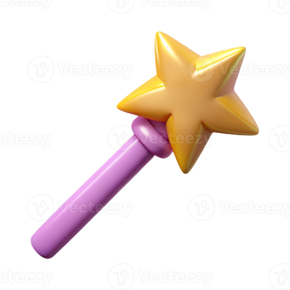 magnificent abstract A cartoon fairy wand, topped with a star exclusive png