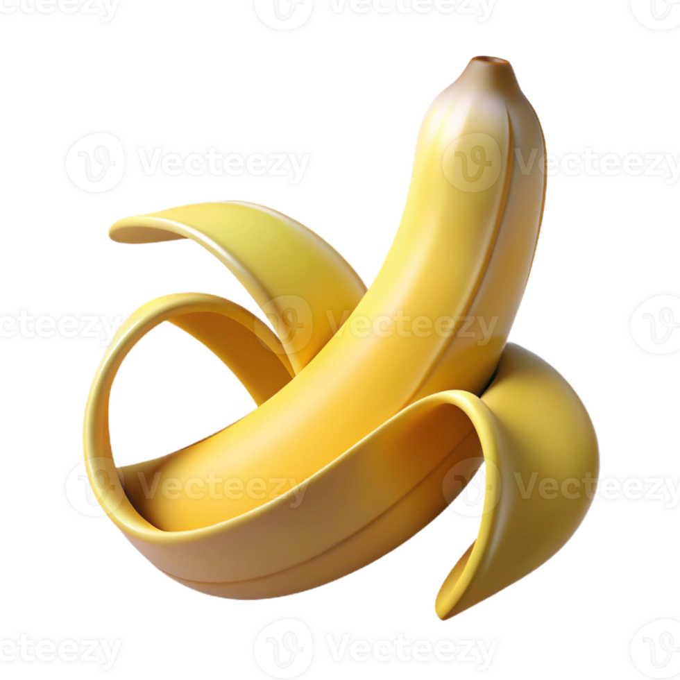 beautiful modern Ripe banana peel curling detailed png