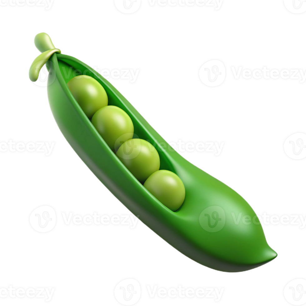 dramatic classic Single green pea pod detailed png