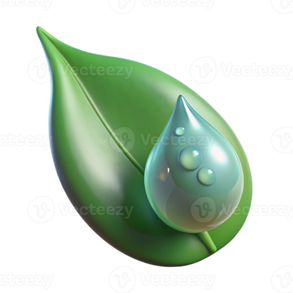 elegant creative Close-up of a dewdrop on a leaf authentic png