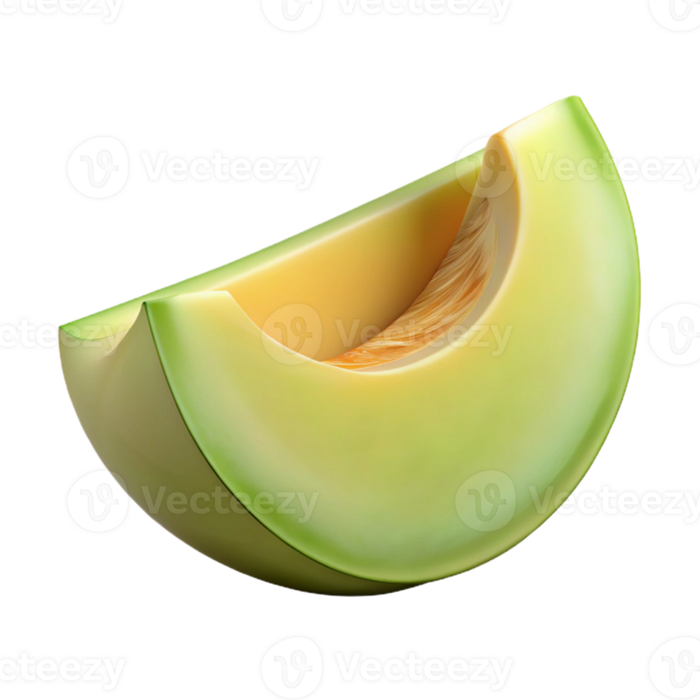elegant abstract Honeydew melon slice detailed png