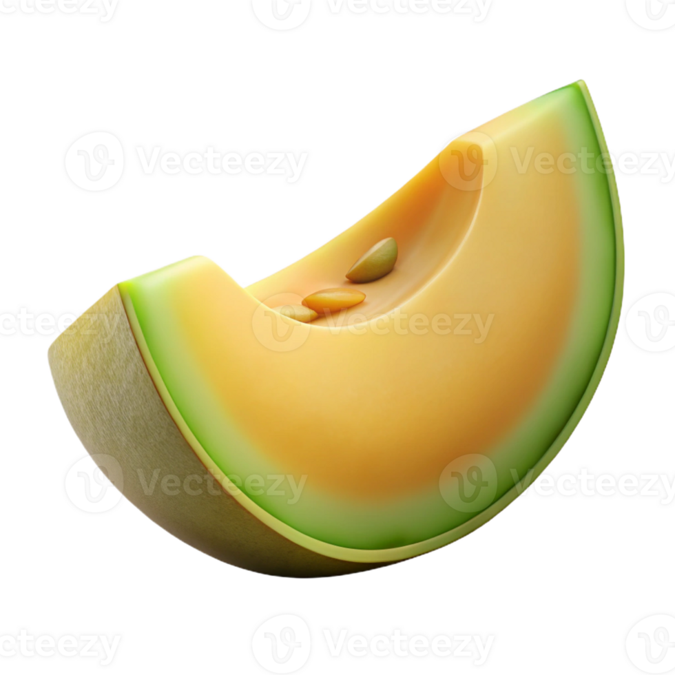 vibrant creative Honeydew melon slice high resolution png