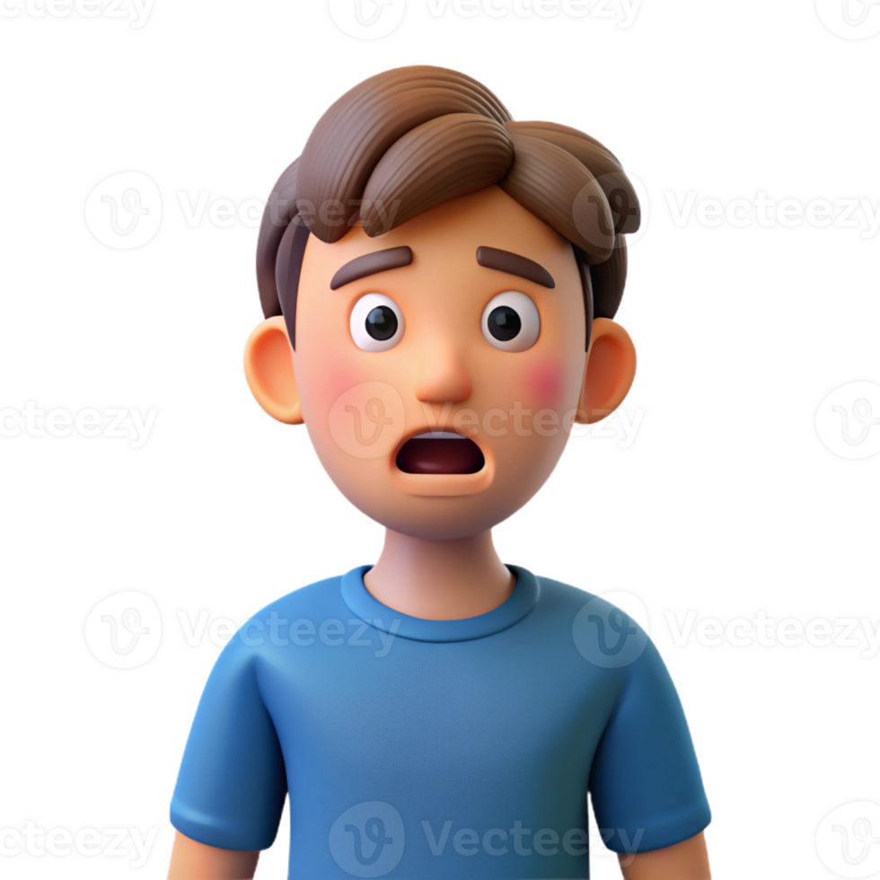 elegant contemporary Confused young man with short hair, genuine png