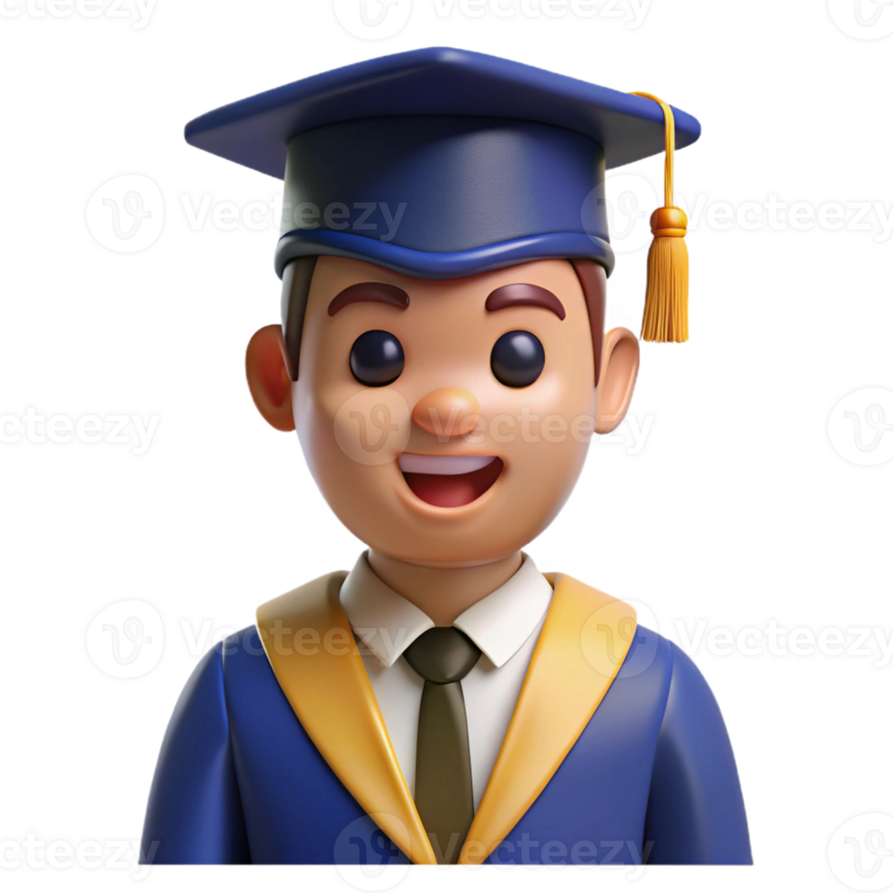 magnificent traditional Graduate student in a cap and gown, original png