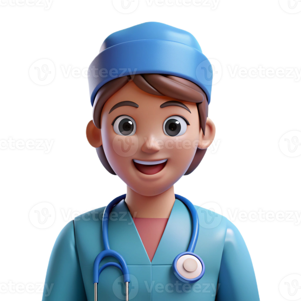 magnificent creative Nurse in scrubs, professional png