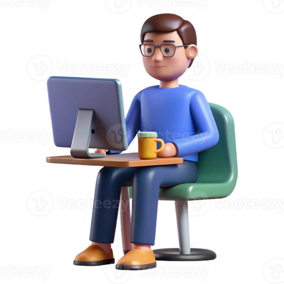 dramatic classic Programmer coding on a computer, high quality png