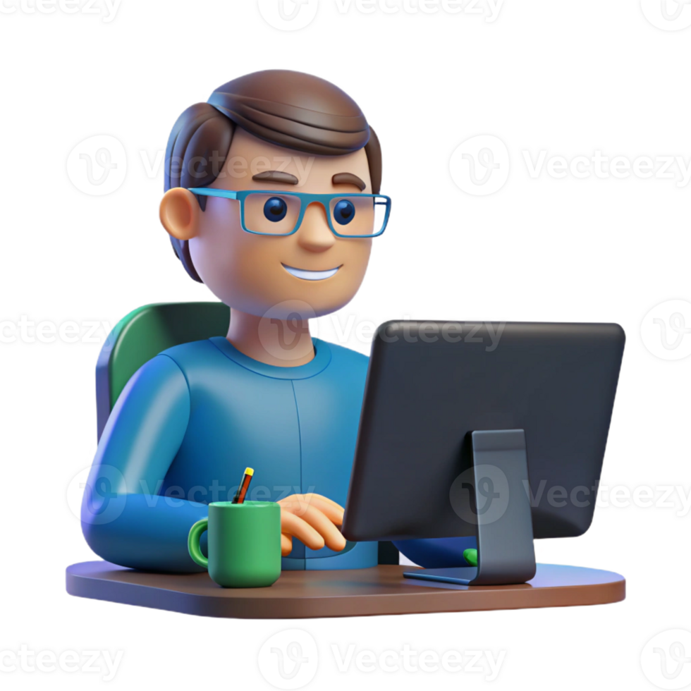 dramatic contemporary Programmer coding on a computer, high quality png