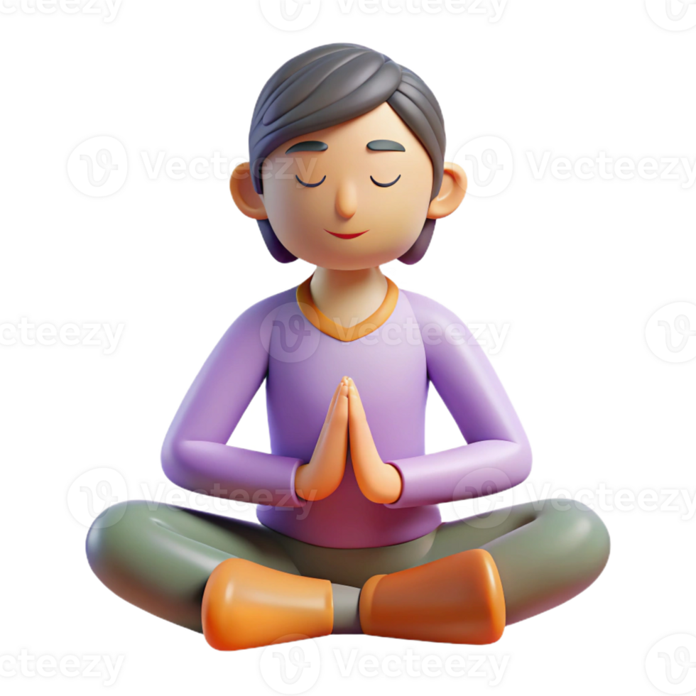 extraordinary artistic Person meditating in a lotus position, high quality png