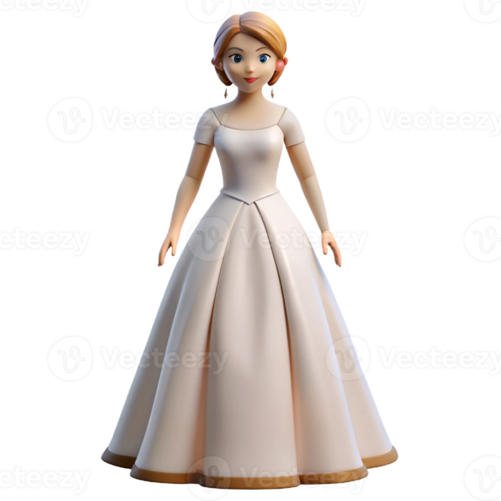 extraordinary contemporary Bride in a wedding dress, authentic png