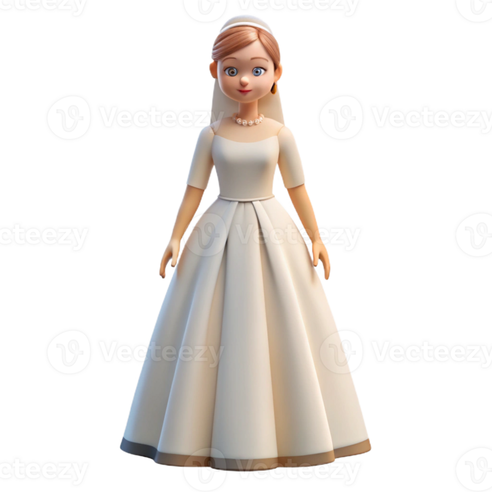 magnificent abstract Bride in a wedding dress, 4K png