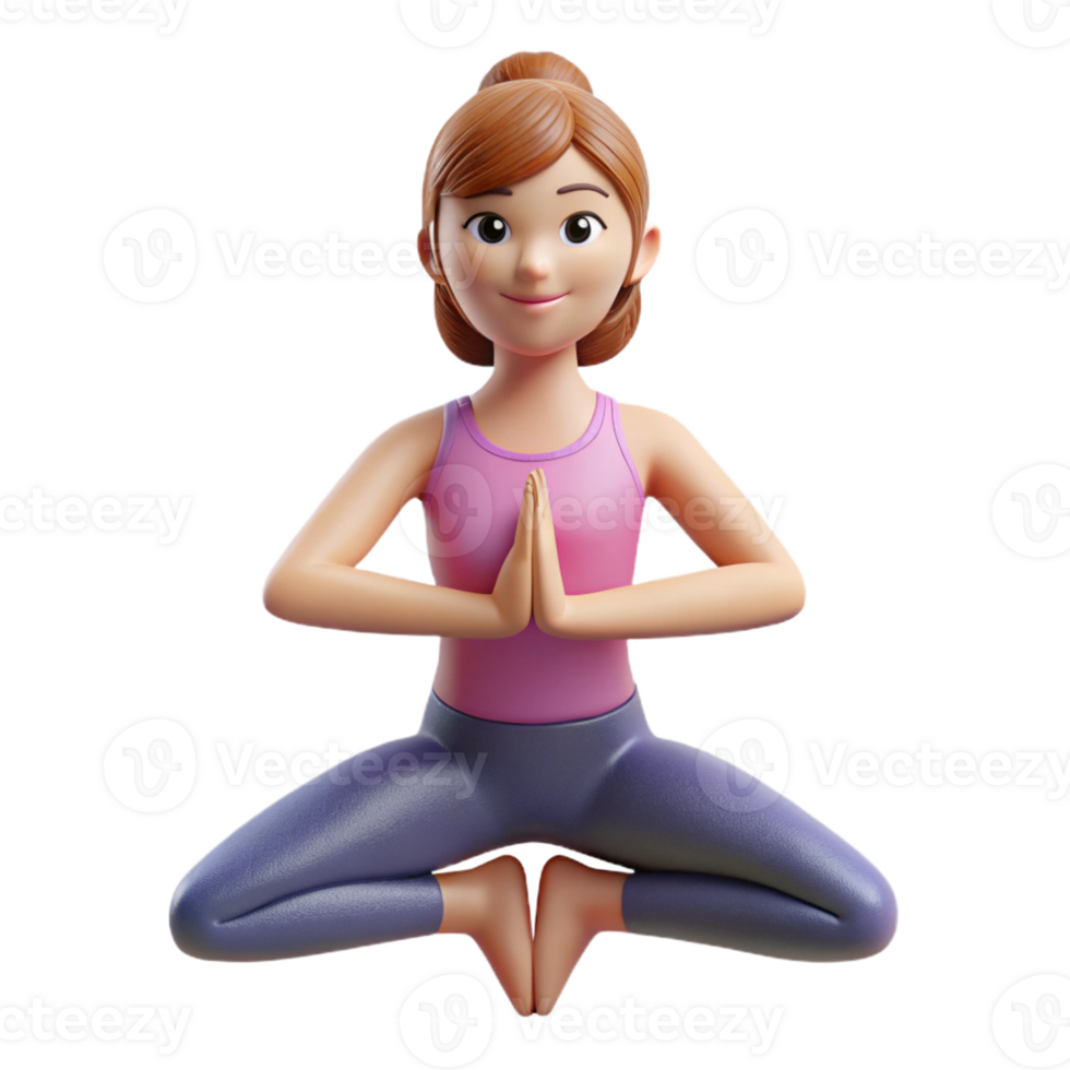 dramatic minimalist Yoga instructor demonstrating a pose, 4K png