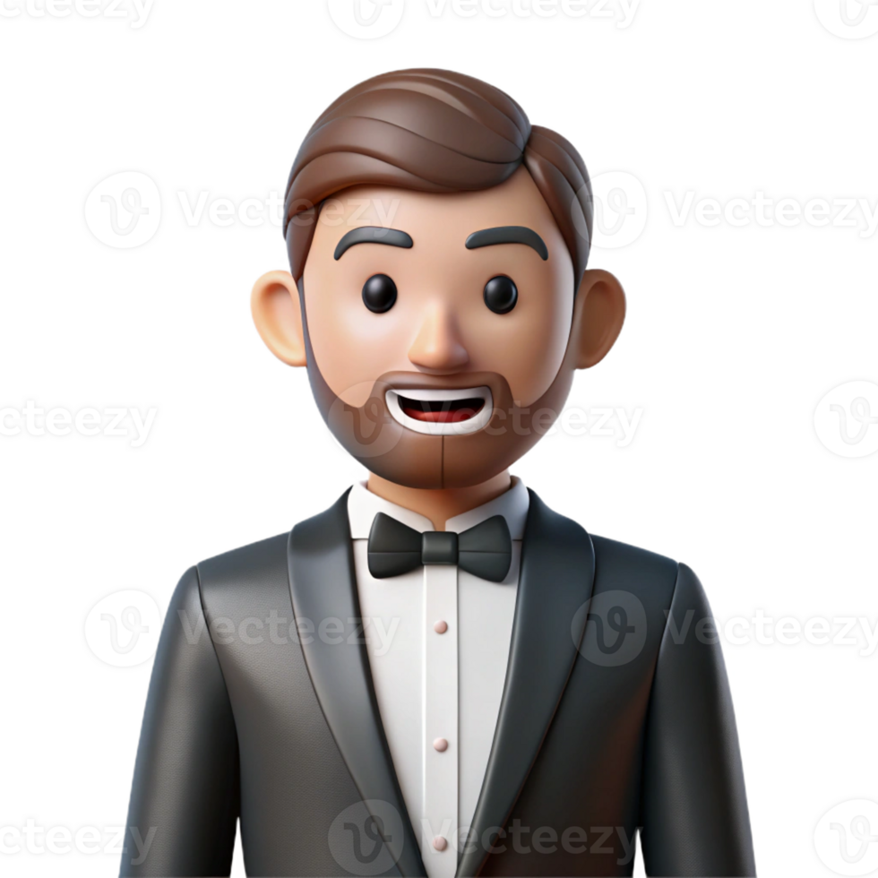 vibrant abstract Groom in a tuxedo, original png