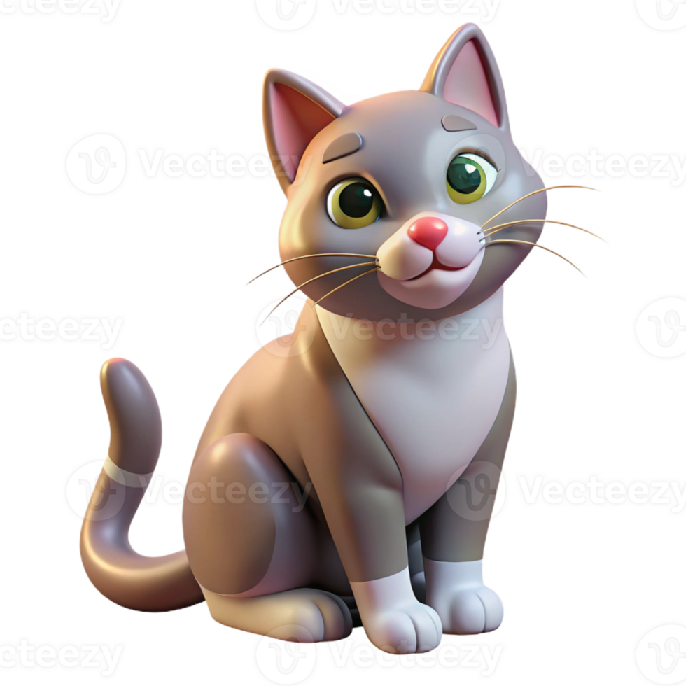 elegant classic Domestic cat grooming itself, professional png