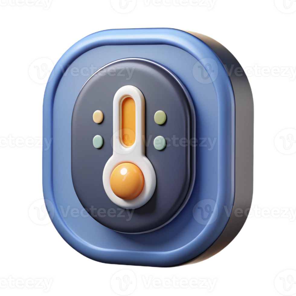 dramatic artistic A smart thermostat, displaying the current temperature premium png