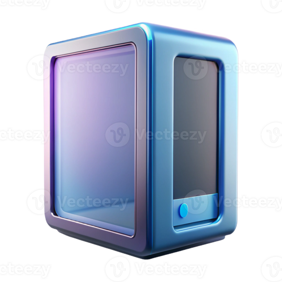 serene abstract A computer case with tempered glass side panel authentic png