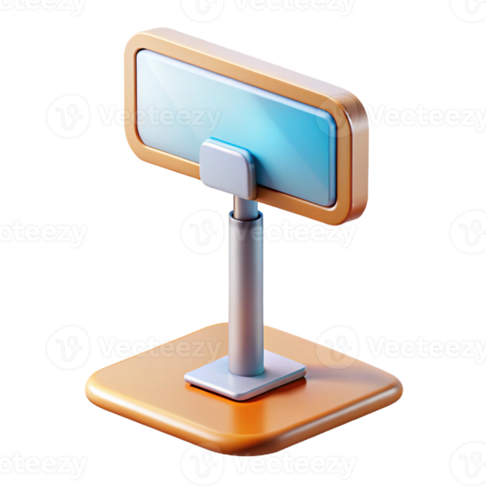 elegant vintage A monitor stand with adjustable height premium png