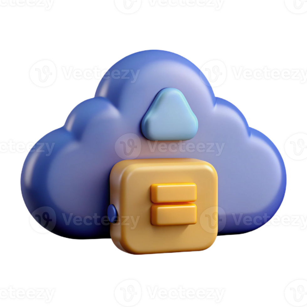 stunning traditional A cloud storage icon, stylized and 3D original png