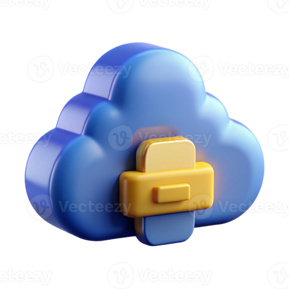 dramatic creative A cloud storage icon, stylized and 3D detailed png