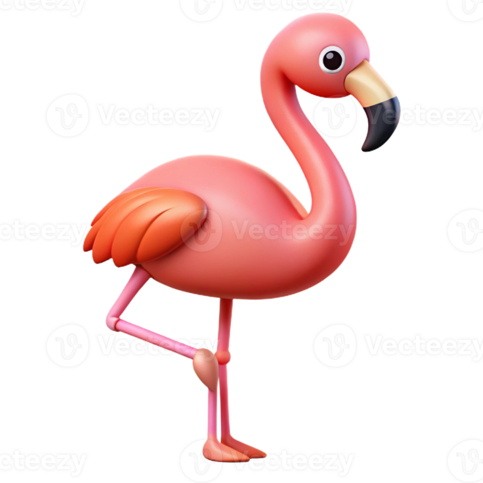 magnificent artistic A flamingo, standing on one leg exclusive png