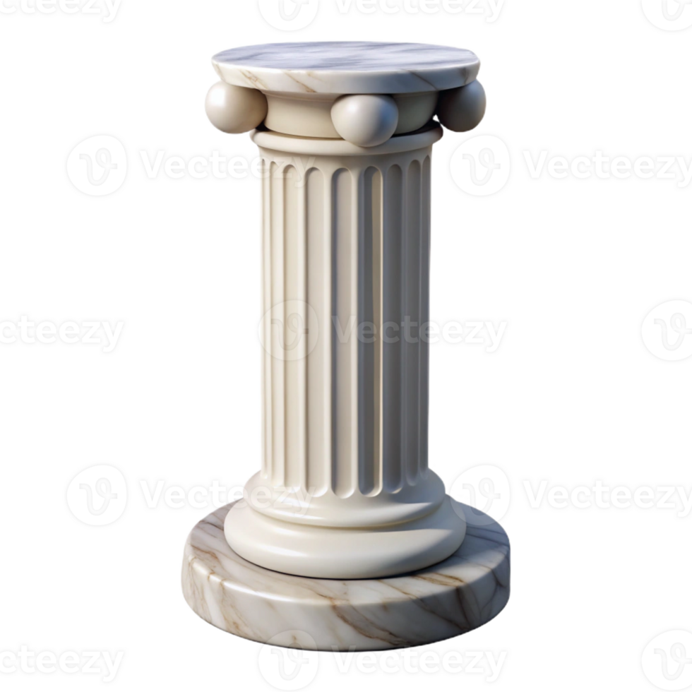vibrant creative Classical column, fluted, marble, professional png