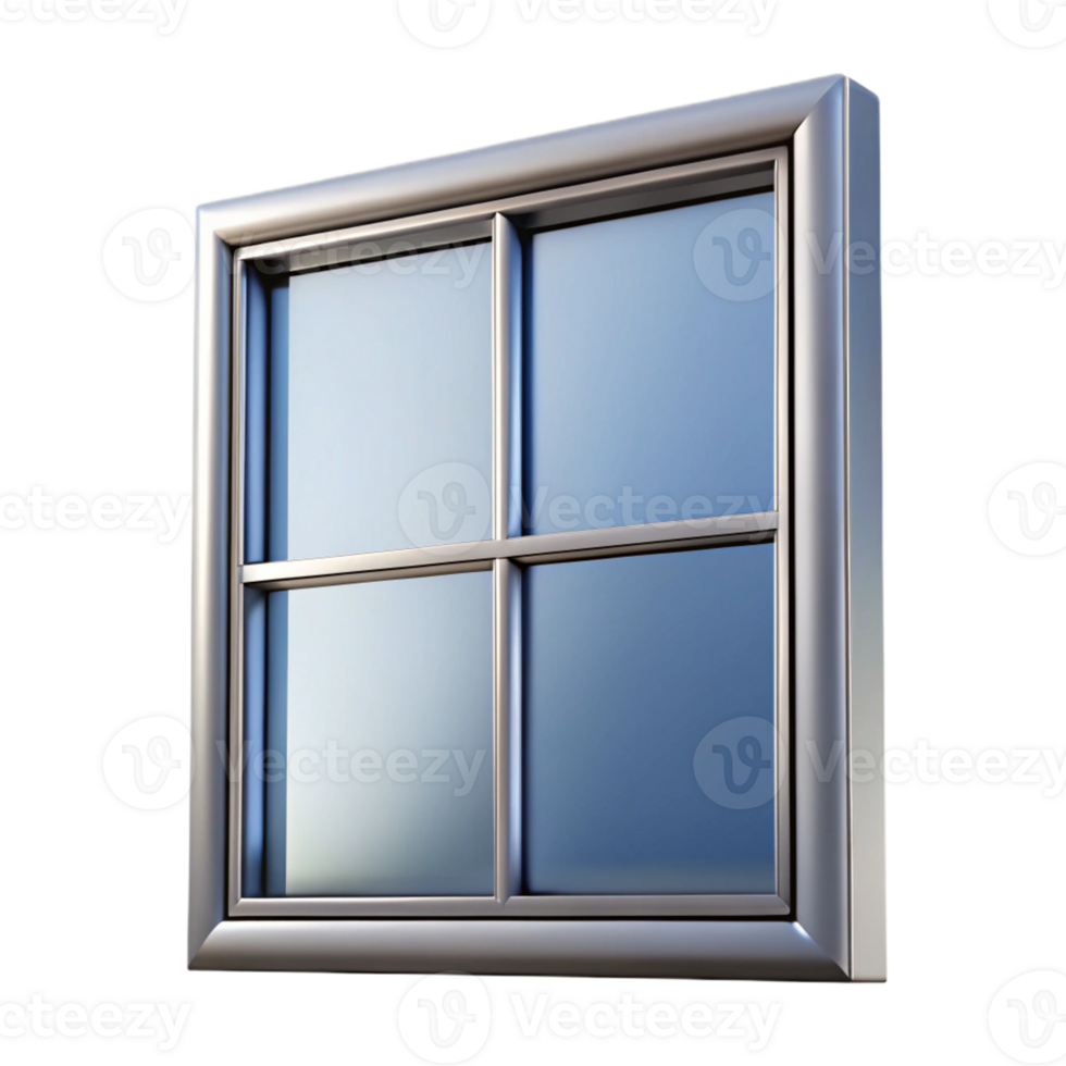 beautiful vintage Modern window frame, aluminum, rectangular, high quality png