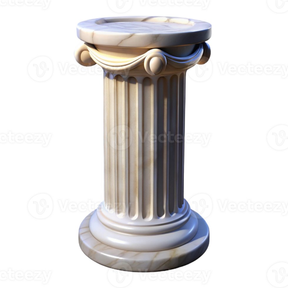 elegant abstract Classical column, fluted, marble, high quality png