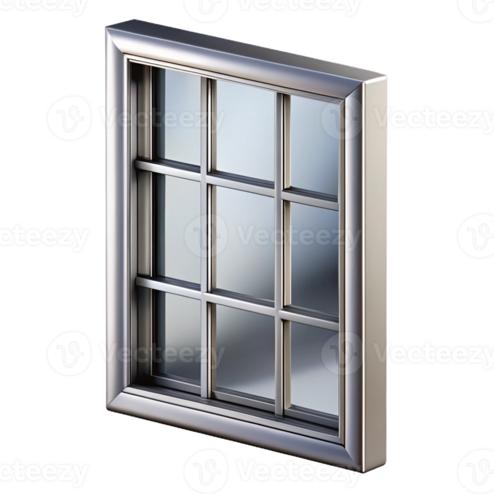 dramatic contemporary Modern window frame, aluminum, rectangular, high quality png