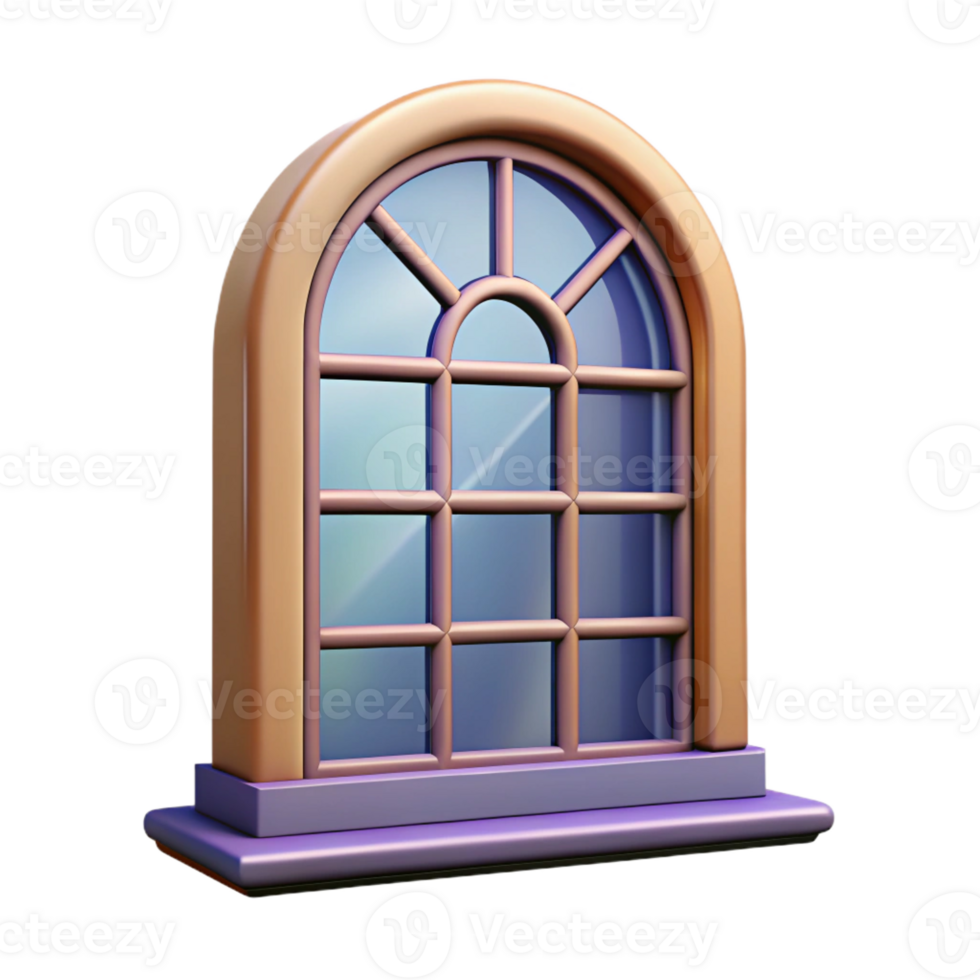 vibrant vintage Georgian window, multi-paned, symmetrical, high quality png