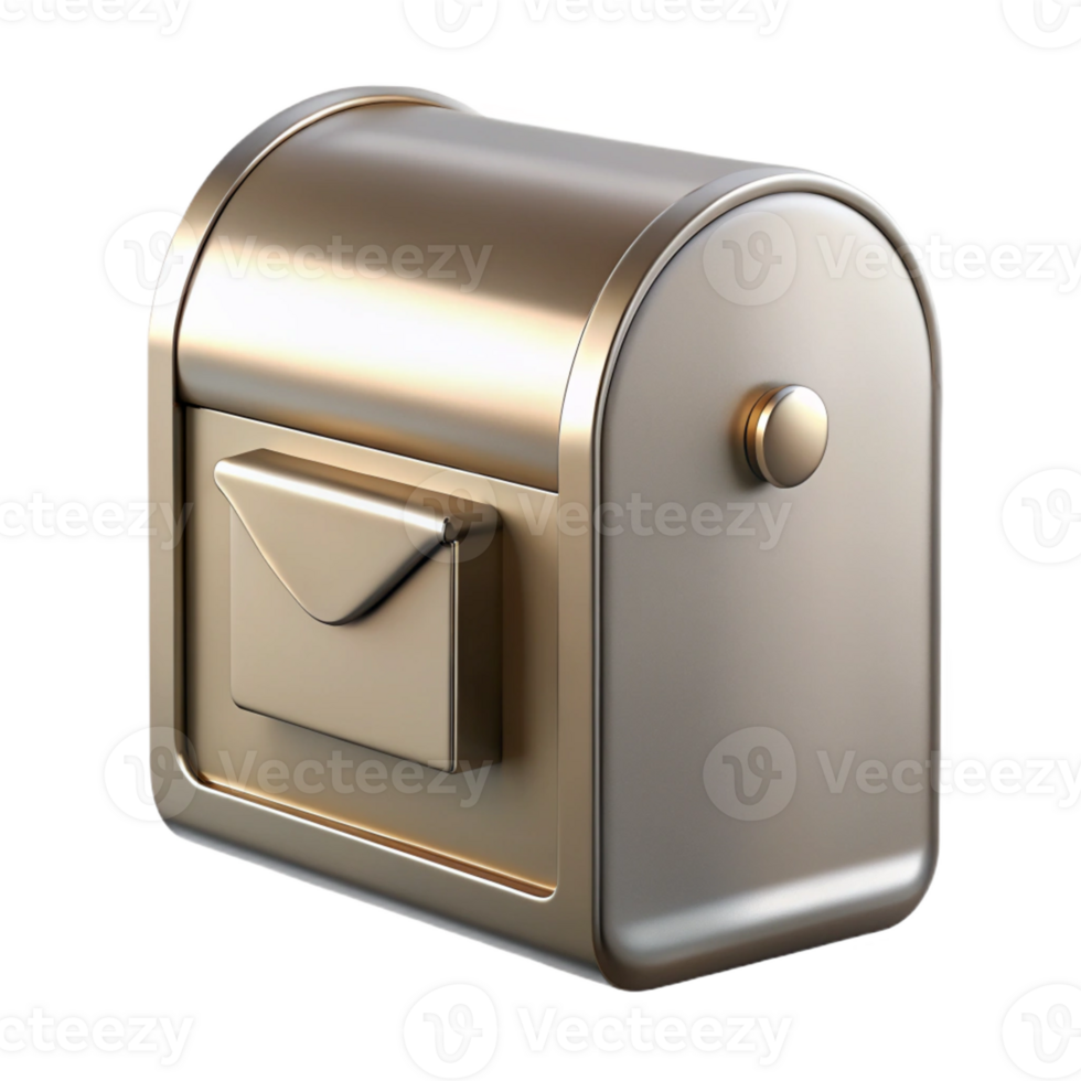 beautiful artistic Modern mailbox, stainless steel, wall-mounted, high resolution png
