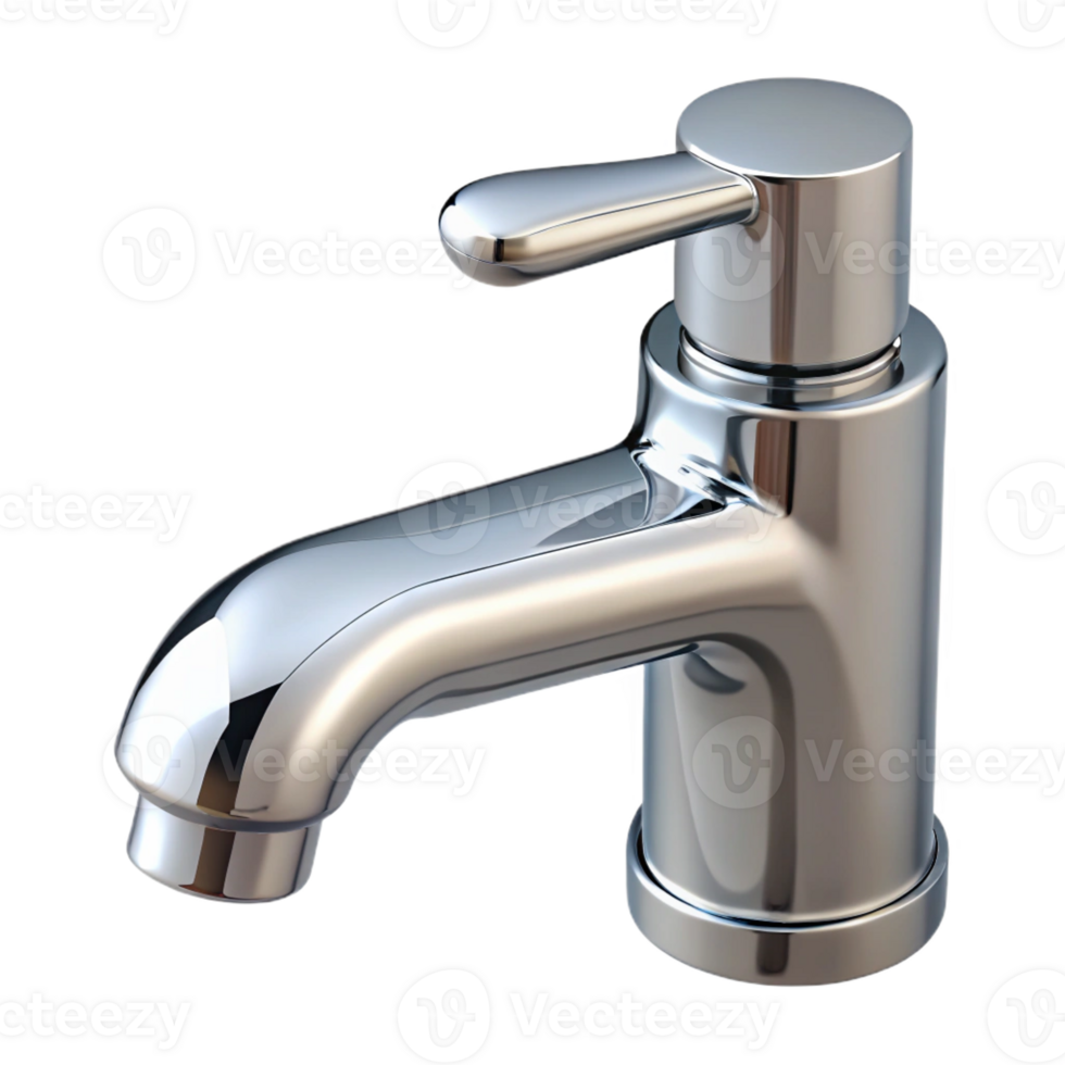 elegant creative Modern faucet, chrome, single handle, high resolution png
