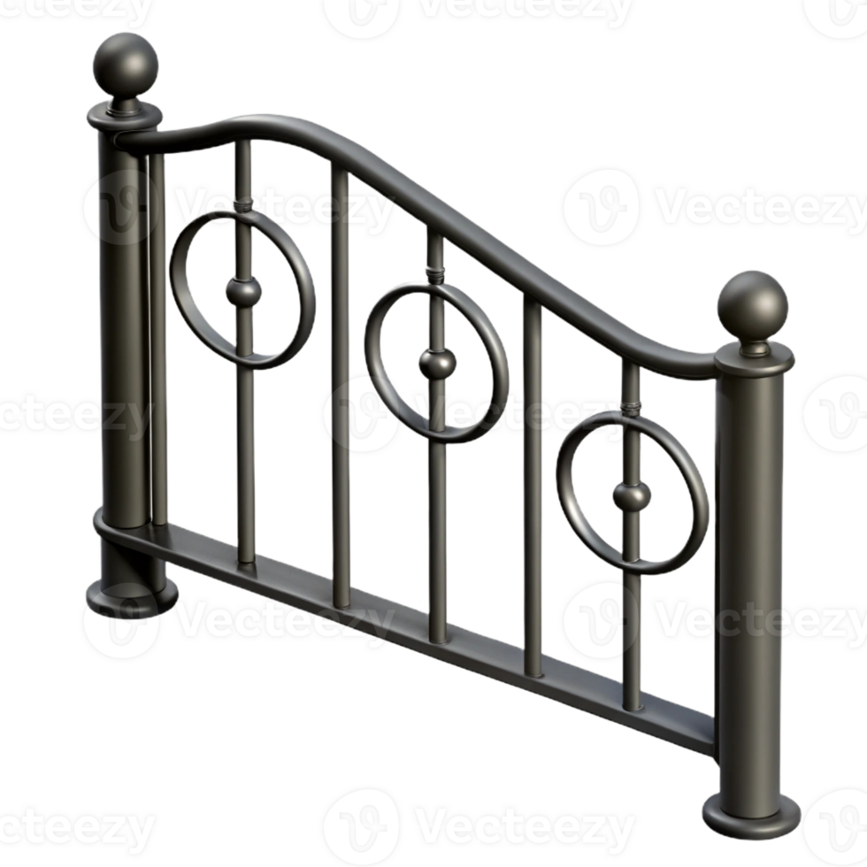 serene abstract Iron railing, simple, black, original png