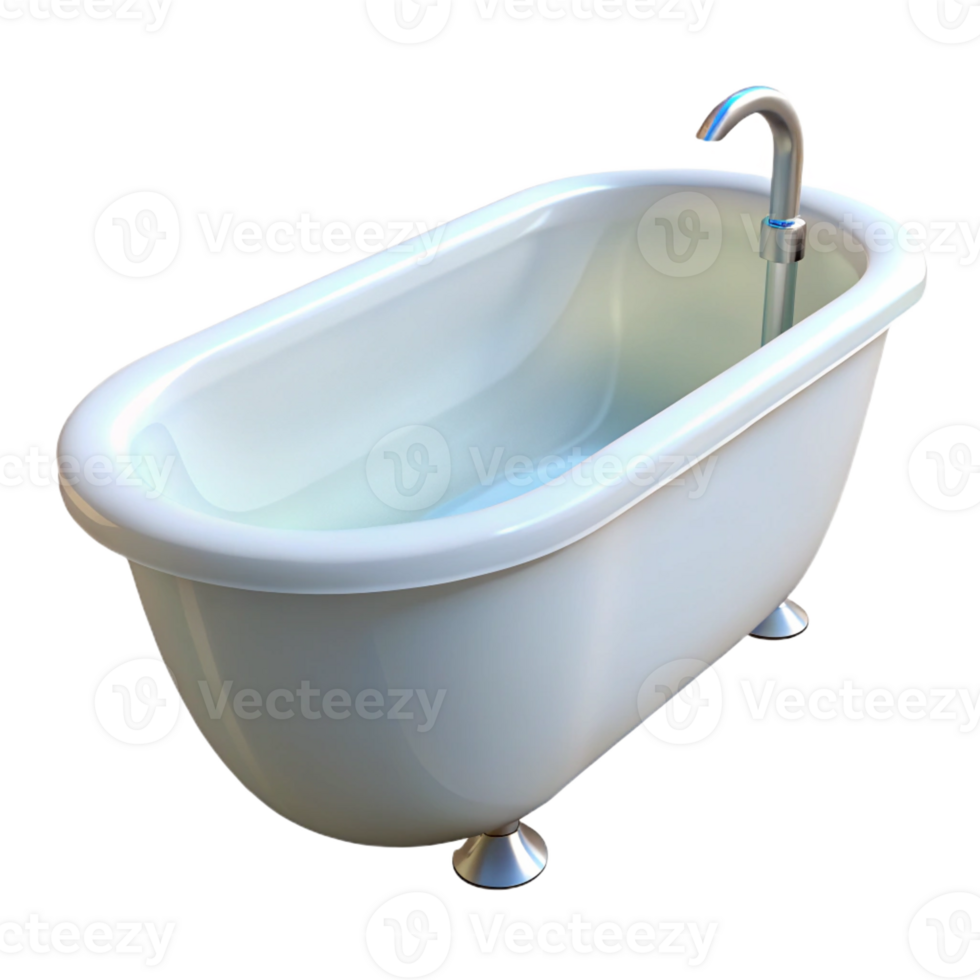 elegant artistic Modern bathtub, white, acrylic, detailed png