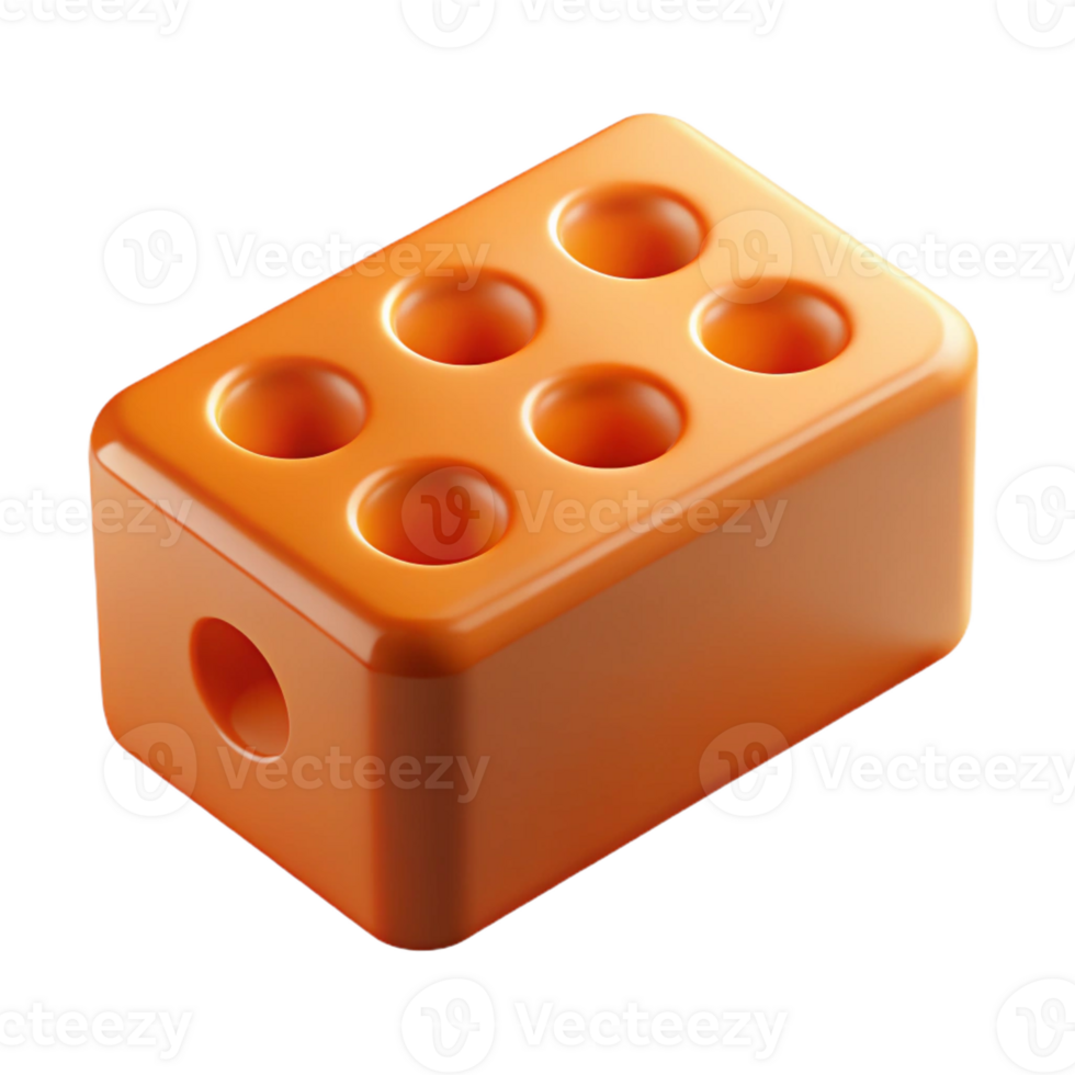 vibrant classic Clay brick, fired, orange, genuine png