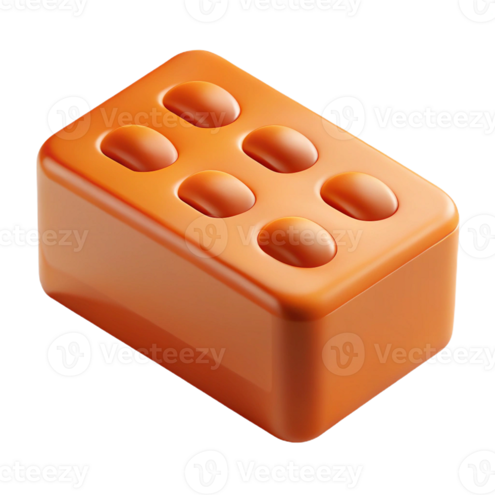 vibrant modern Clay brick, fired, orange, exclusive png