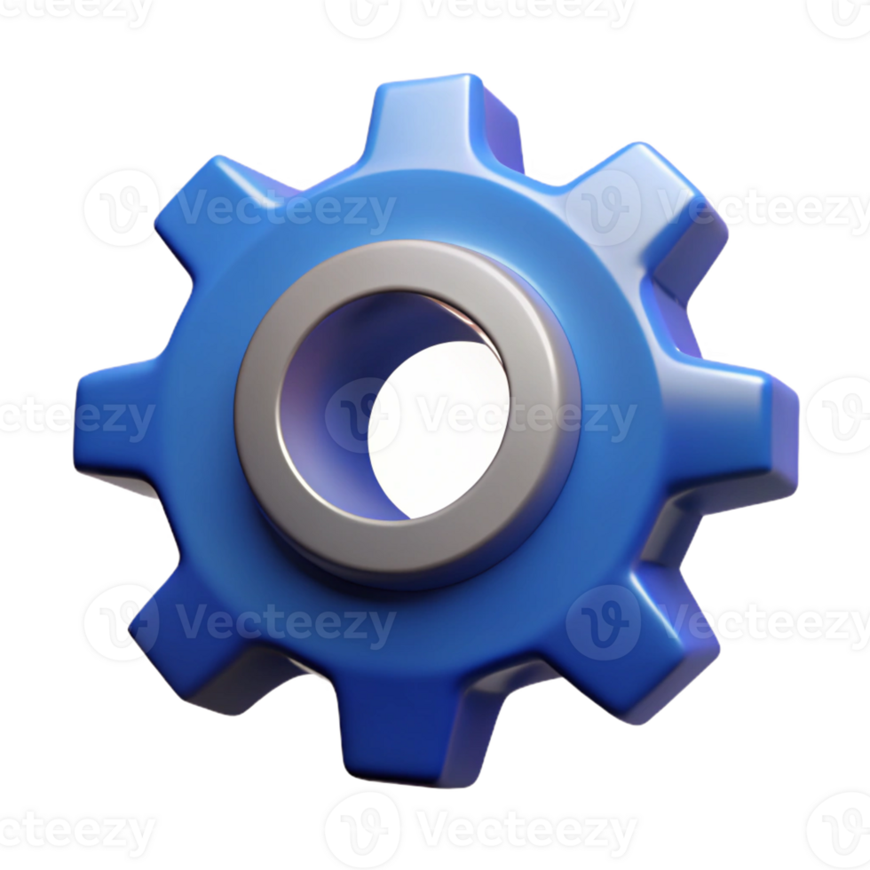 impressive artistic A single, stylized gear cog with intricate teeth original png