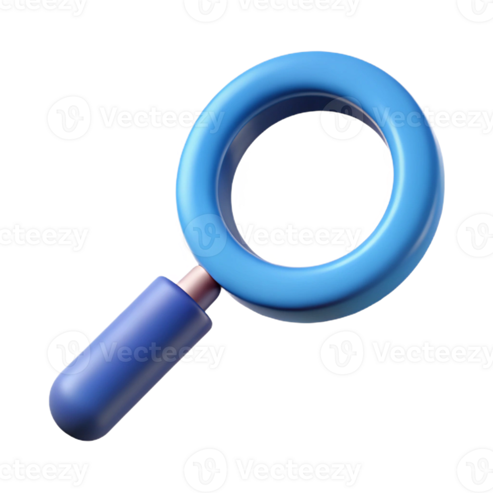 beautiful abstract A single, stylized magnifying glass icon high quality png