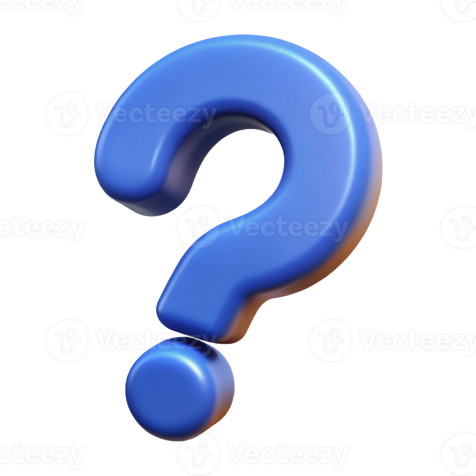 vibrant abstract A single, stylized question mark icon genuine png