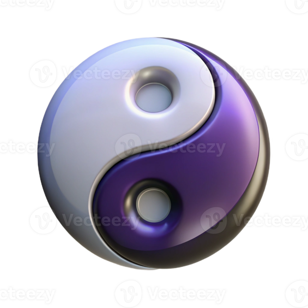 dramatic contemporary A single, stylized yin and yang symbol professional png
