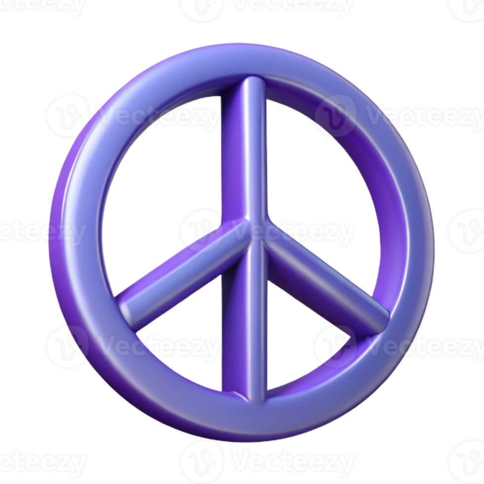vibrant contemporary A single, stylized peace sign genuine png
