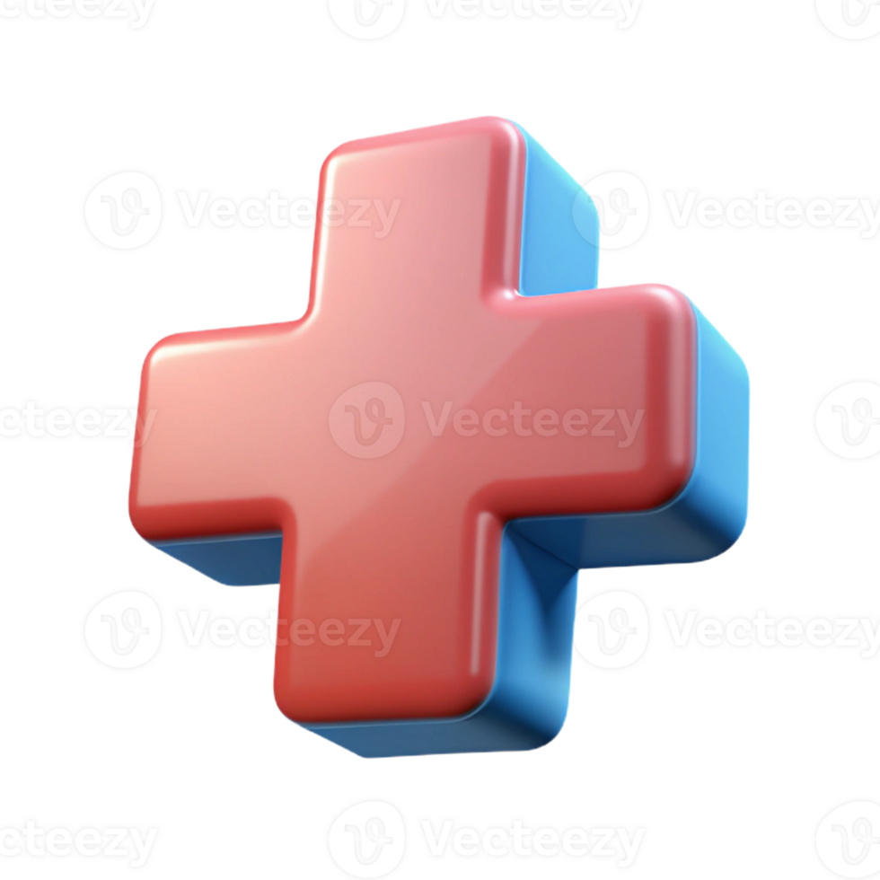 elegant modern A single, stylized medical cross icon detailed png
