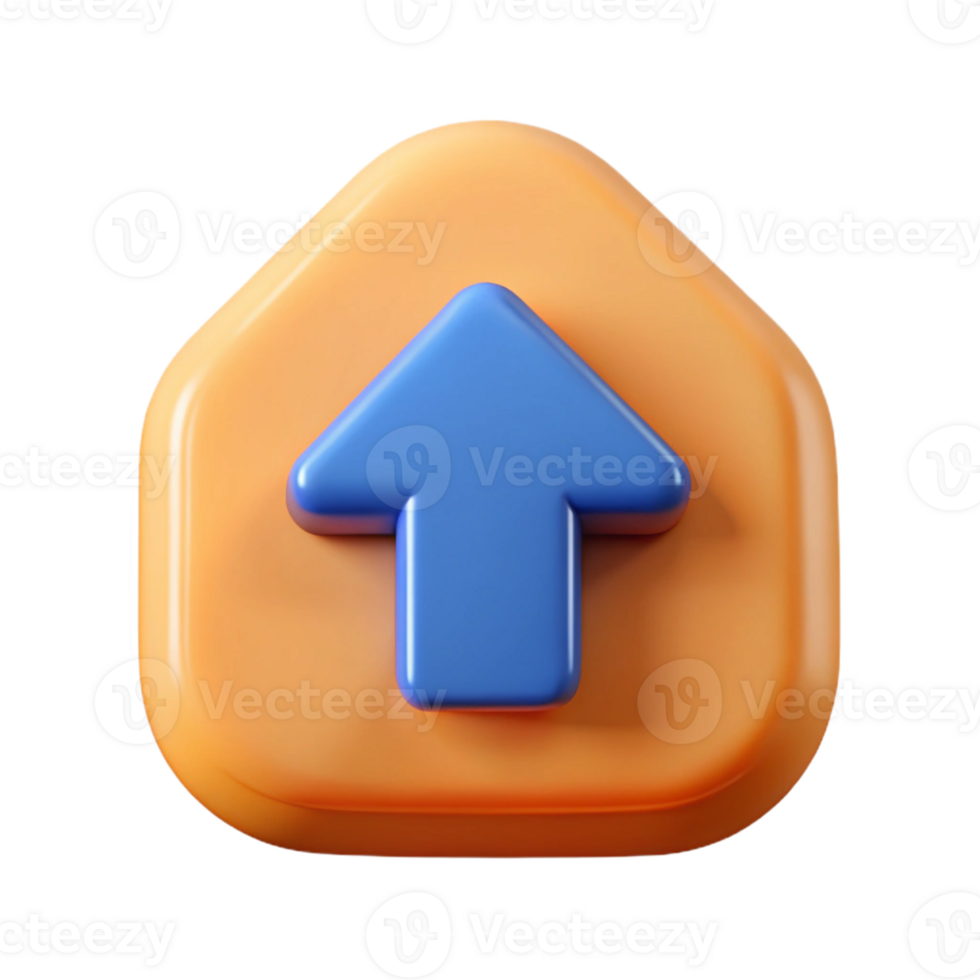 vibrant artistic A single, stylized upload icon detailed png
