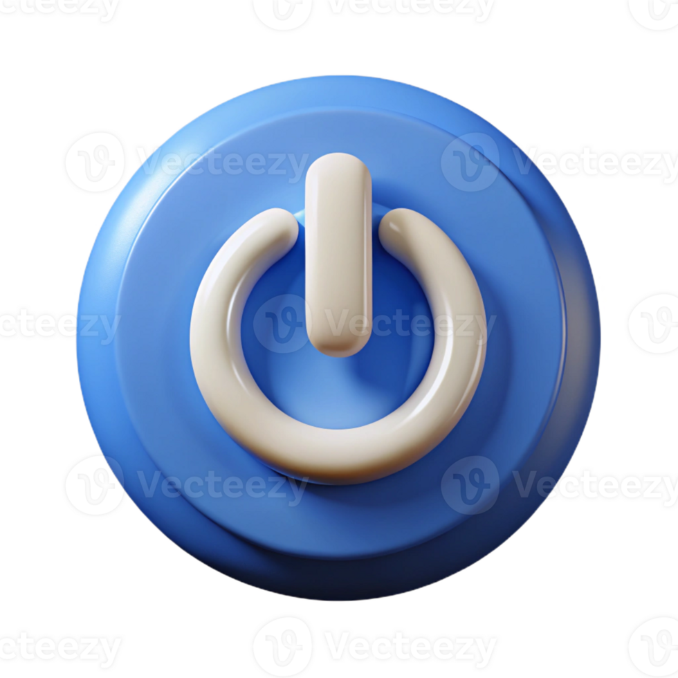 serene rustic A single, stylized power button icon authentic png