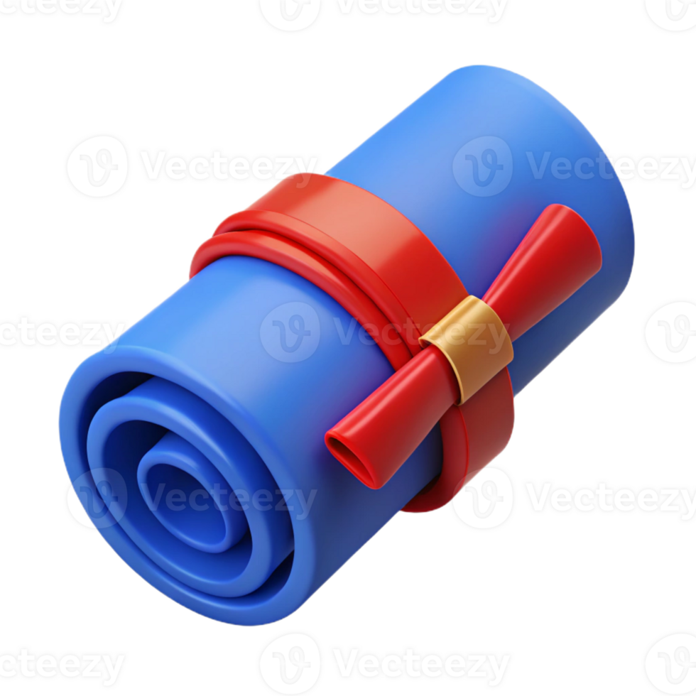 stunning abstract Blueprints rolled up and tied with a red ribbon, high quality png