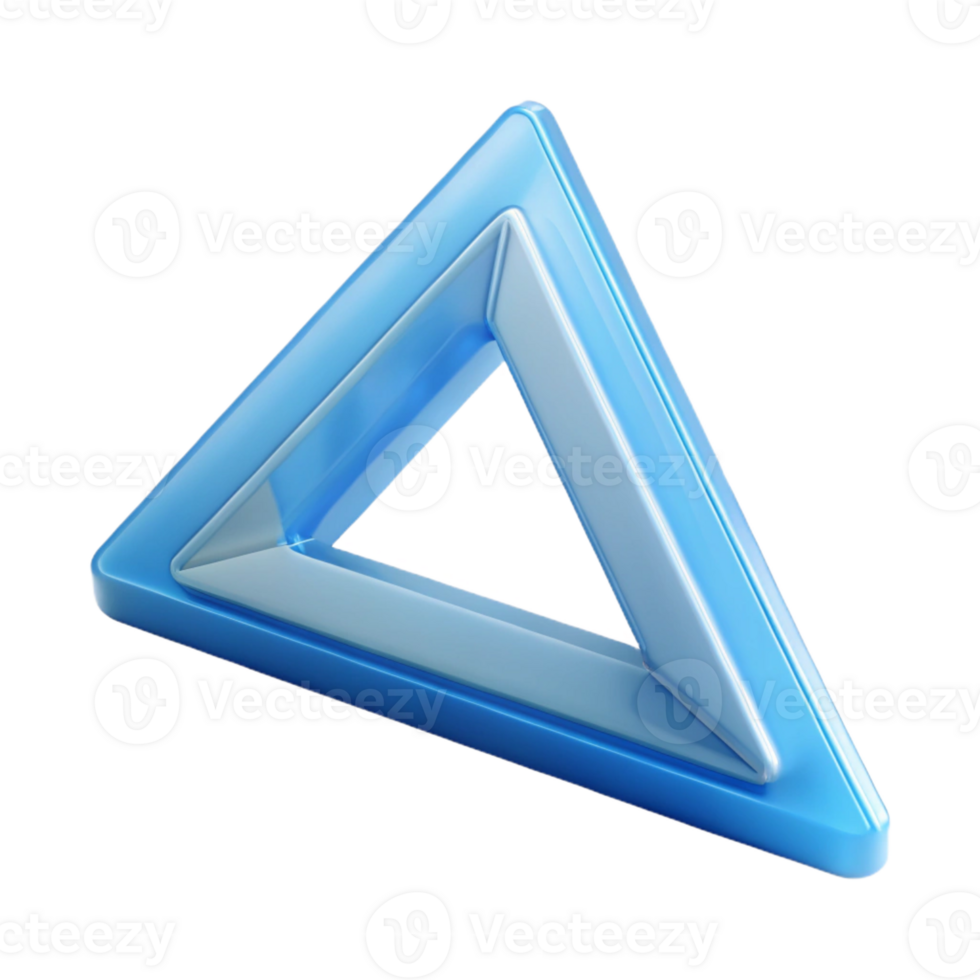magnificent classic Architect's triangle, clear plastic, detailed png