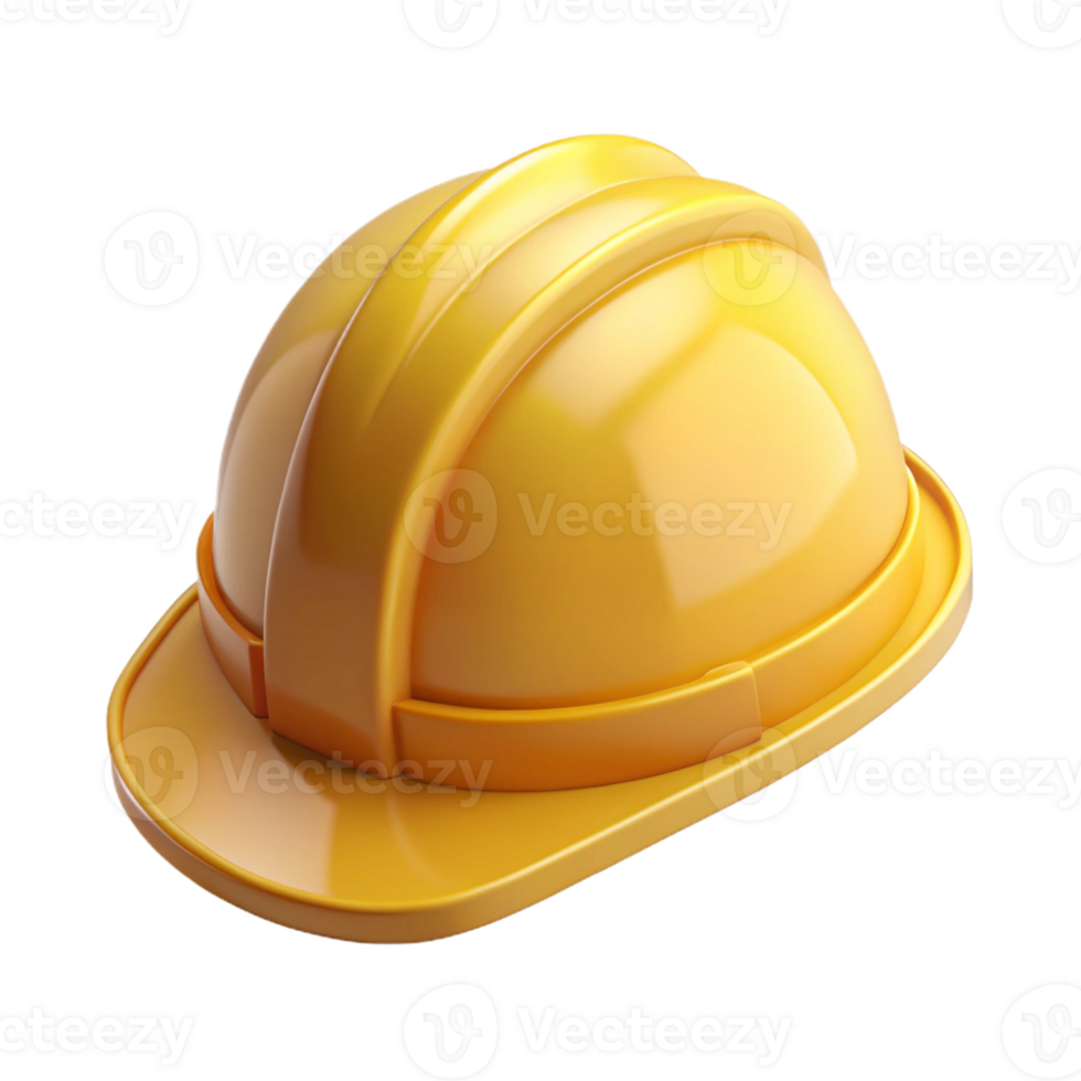 vibrant contemporary Construction hard hat, yellow, high resolution png