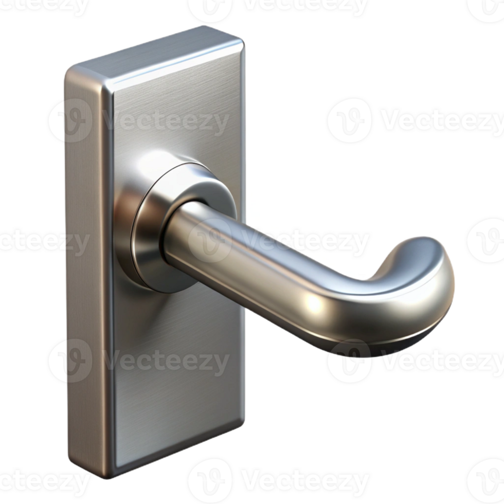 vibrant modern Modern door handle, brushed steel, 4K png