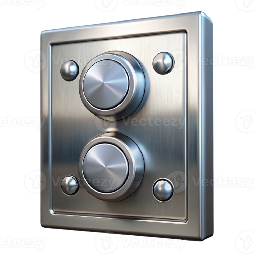 wonderful abstract Elevator button panel, stainless steel, high resolution png