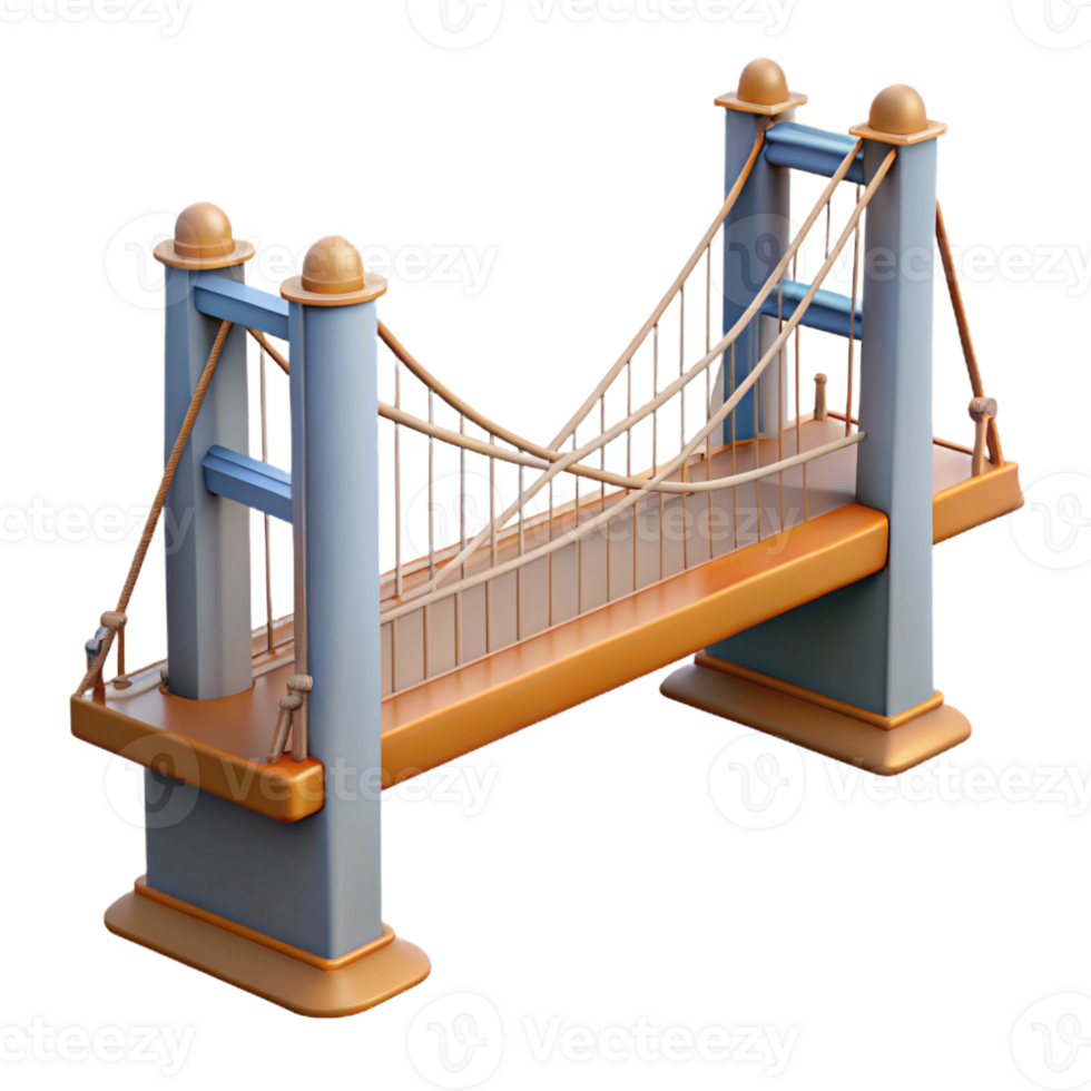 extraordinary contemporary Bridge section, suspension bridge, authentic png