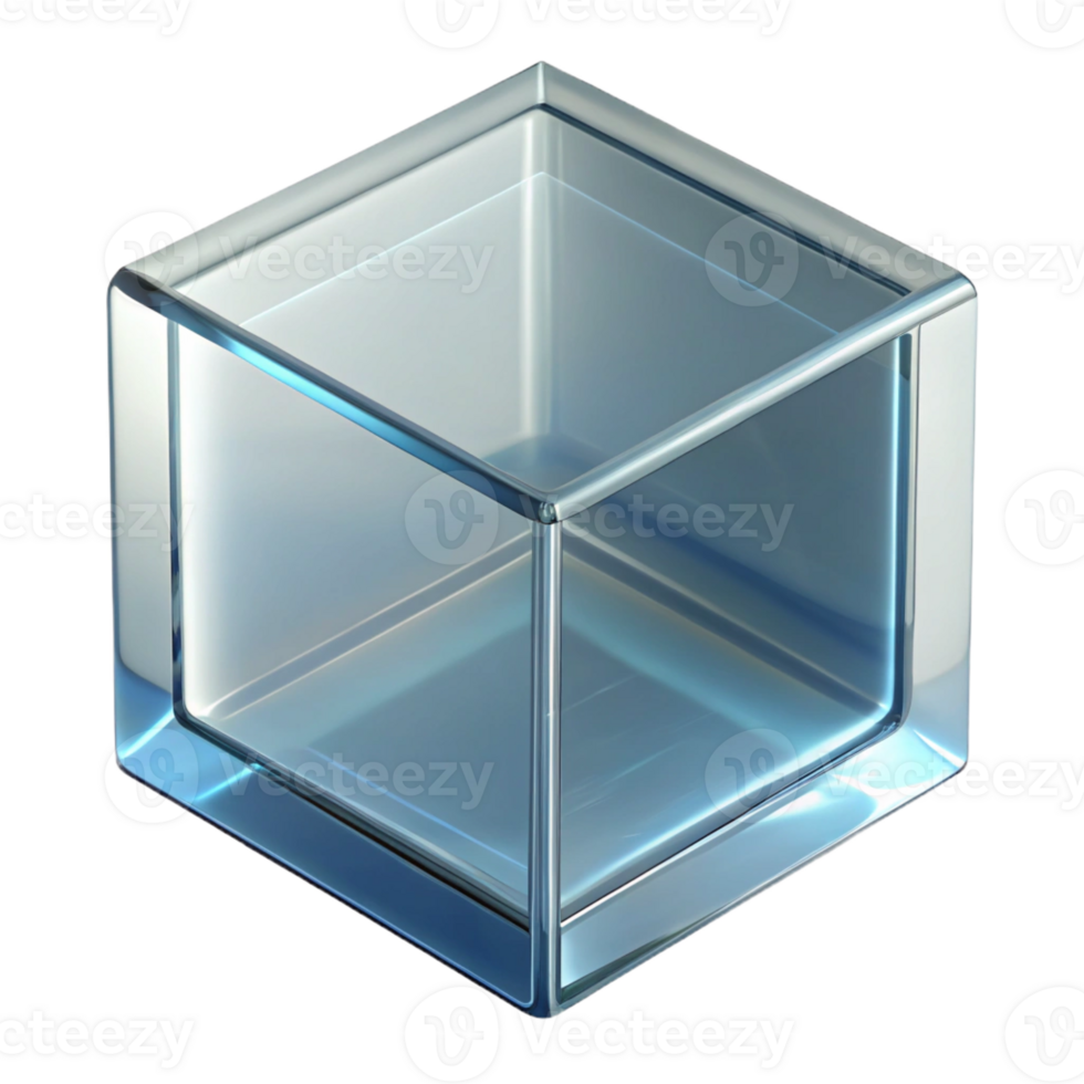 stunning modern Glass block, clear, authentic png